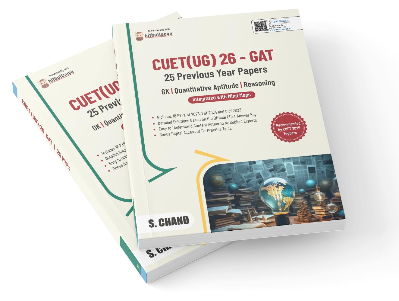 CUET UG 25 PYP Book GAT General Aptitude for Entrance Exam 2026 with Mind Maps | GK General Knowledge + Quantitative Aptitude Maths + Reasoning | PYQ Solved Question Bank, Digital Access Test Books