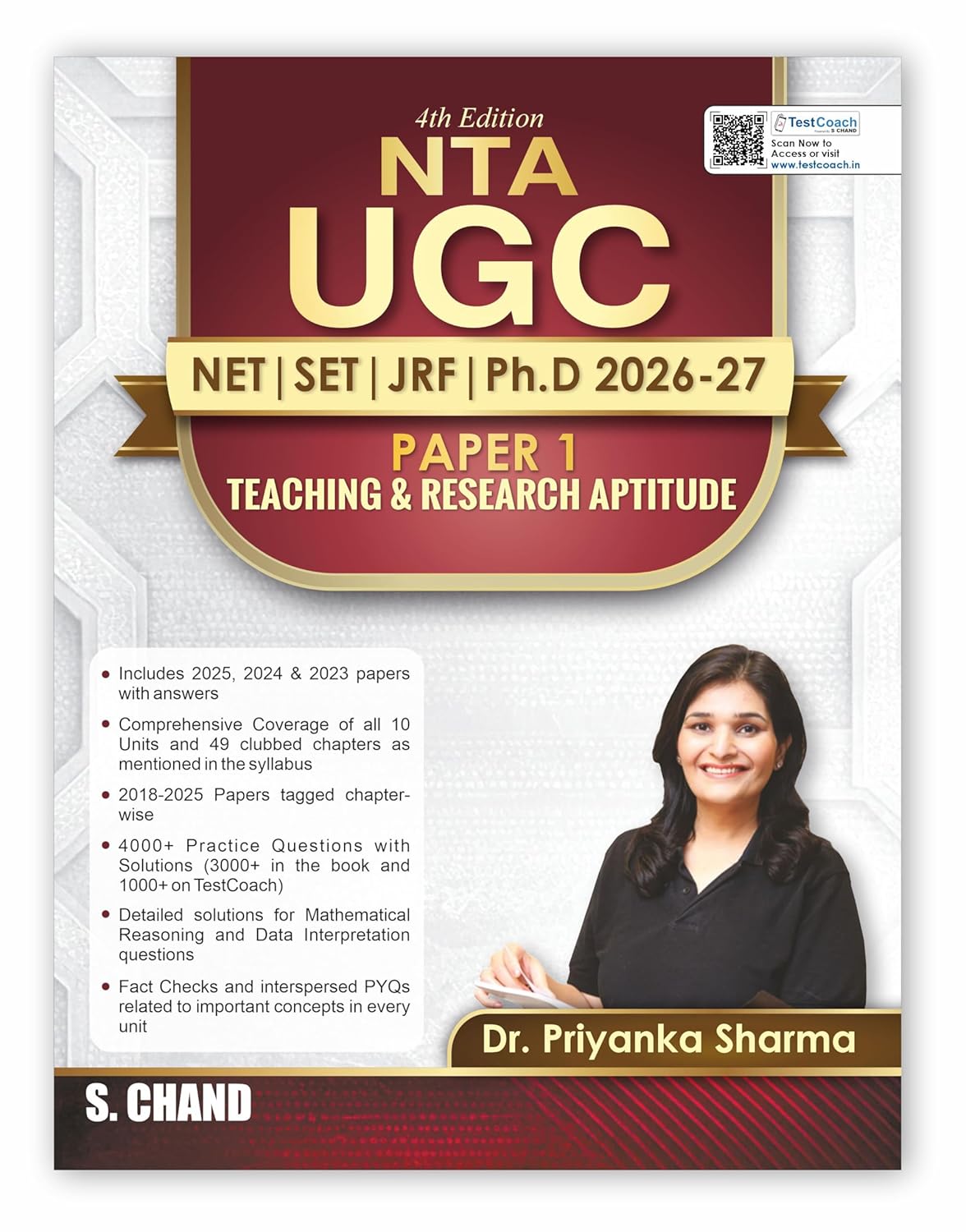 NTA UGC NET Paper 1 Teaching & Research Aptitude Guide 2026-2027 | 4th Edition | PYQ, Mathematical Reasoning & Data Interpretation | Solved Papers with Answers | NET/SET/JRF/PhD