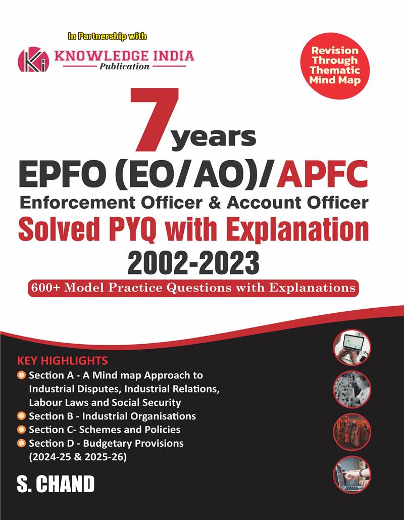 7 Years EPFO (EO/AO)/APFC Enforcement Officer & Account Officer Solved PYQ with Explanation 2002-2023 | 600+ Model Practice Questions