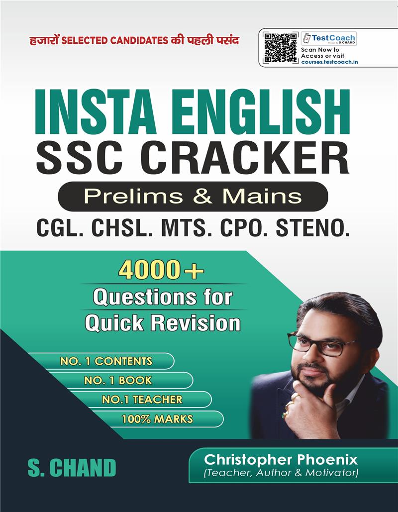 Insta English SSC Cracker Prelims & Mains for SSC CGL CHSL MTS CPO Steno | 4000+ Question for Quick Revision